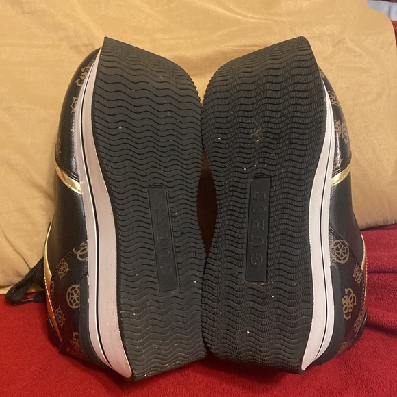 Guess Black and Gold Platform Sneakers - Picture 5 of 13